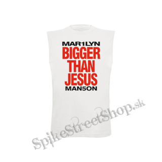 MARILYN MANSON - Bigger Than Jesus - biele pánske tričko bez rukávov