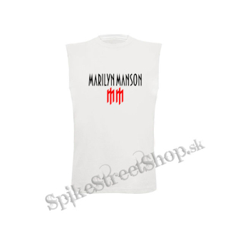 MARILYN MANSON - Logo Crest - biele pánske tričko bez rukávov