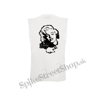 MARILYN MONROE - Portrait - biele pánske tričko bez rukávov