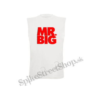 MR BIG - Logo Red White - biele pánske tričko bez rukávov