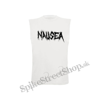 NAUSEA - Logo - biele pánske tričko bez rukávov
