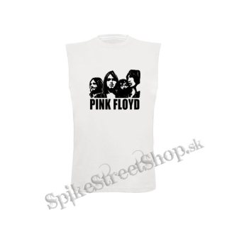 PINK FLOYD - Logo & Band - biele pánske tričko bez rukávov