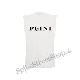 PLINI - Logo - biele pánske tričko bez rukávov