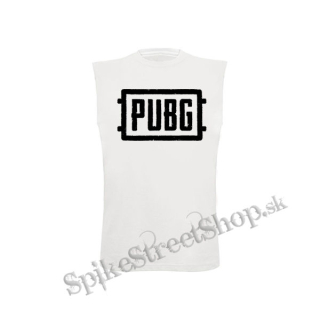 PUBG - Logo - biele pánske tričko bez rukávov