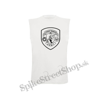 RAMONES - Johnny Ramone Army Logo - biele pánske tričko bez rukávov