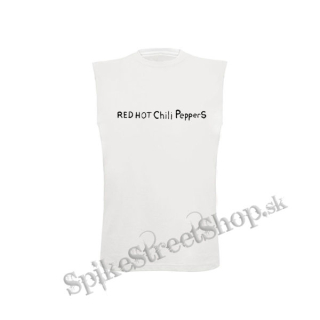 RED HOT CHILI PEPPERS - Written Logo By The Way - biele pánske tričko bez rukávov