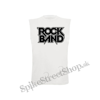 ROCK BAND - Logo - biele pánske tričko bez rukávov