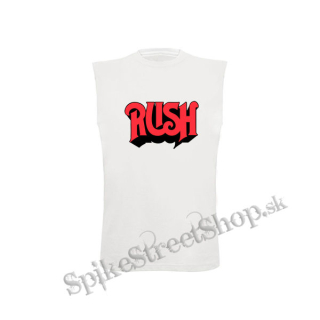 RUSH - Logo Red - biele pánske tričko bez rukávov