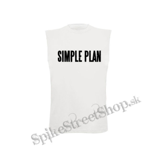 SIMPLE PLAN - Logo - biele pánske tričko bez rukávov
