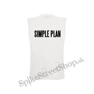 SIMPLE PLAN - biele pánske tričko bez rukávov