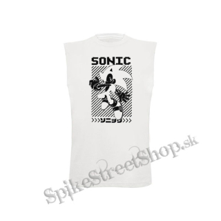 SONIC THE HEDGEHOG - Ježko Sonic - biele pánske tričko bez rukávov