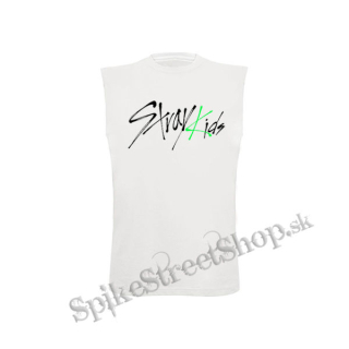 STRAY KIDS - Oddinary Green Logo - biele pánske tričko bez rukávov