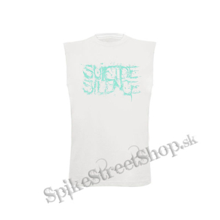 SUICIDE SILENCE - Turquoise Logo - biele pánske tričko bez rukávov