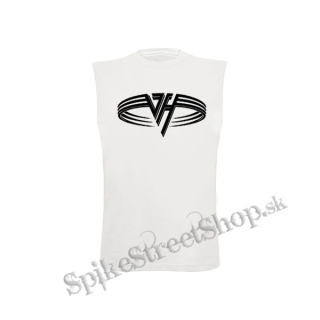 VAN HALEN - Logo Black Circle - biele pánske tričko bez rukávov