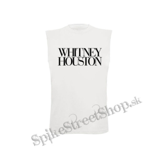 WHITNEY HOUSTON - Logo - biele pánske tričko bez rukávov