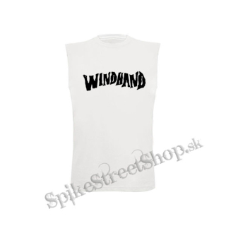 WINDHAND - Logo - biele pánske tričko bez rukávov