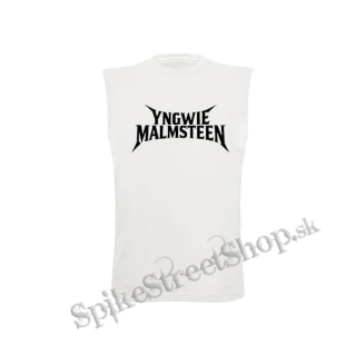 YNGWIE MALMSTEEN - Logo Black - biele pánske tričko bez rukávov