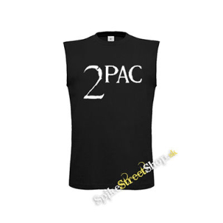 2 PAC - Logo - čierne detské tričko bez rukávov