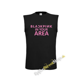 BLACKPINK - In Your Area Pink - čierne detské tričko bez rukávov