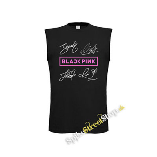 BLACKPINK - Logo & Signature - čierne detské tričko bez rukávov