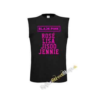 BLACKPINK - Logo And Names - čierne detské tričko bez rukávov
