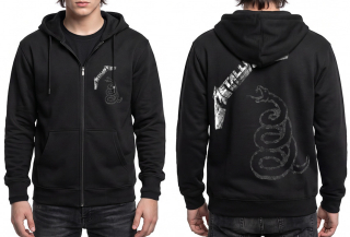 METALLICA - Black Album Snake - čierna detská mikina na zips