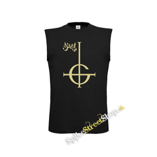 GHOST - Gold Logo - čierne detské tričko bez rukávov