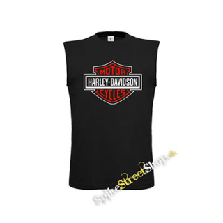 HARLEY DAVIDSON - Red Crest Logo Motive 2 - čierne detské tričko bez rukávov
