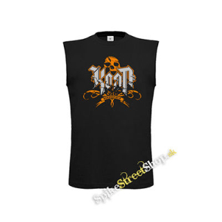 KORN - Logo Crest Bakersfield Orange - čierne detské tričko bez rukávov