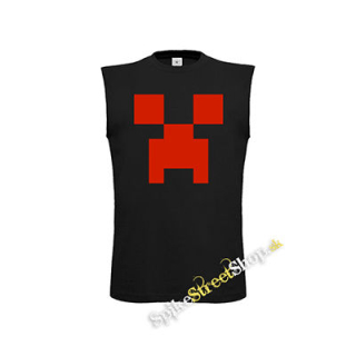 MINECRAFT - Red Creeper - čierne detské tričko bez rukávov
