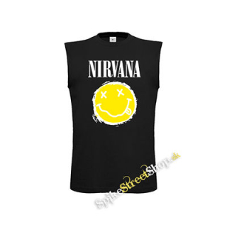 NIRVANA - Yellow Black Smile - čierne detské tričko bez rukávov