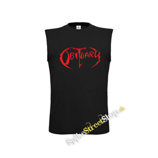 OBITUARY - Red Logo - čierne detské tričko bez rukávov