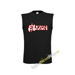 SAXON - Logo - čierne detské tričko bez rukávov