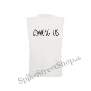 AMONG US - Logo - biele detské tričko bez rukávov