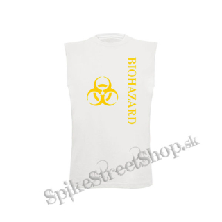 BIOHAZARD - Vertical Yellow Logo Crest - biele detské tričko bez rukávov