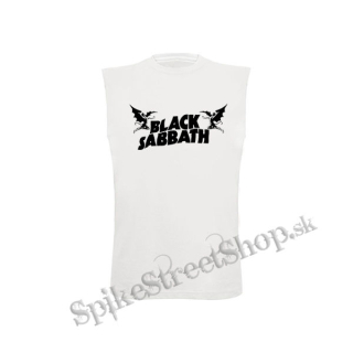 BLACK SABBATH - Logo Black - biele detské tričko bez rukávov
