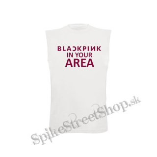 BLACKPINK - In Your Area Pink - biele detské tričko bez rukávov
