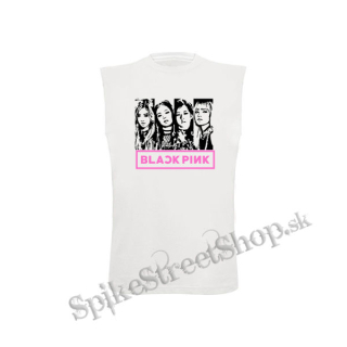 BLACKPINK - Logo & Band - biele detské tričko bez rukávov