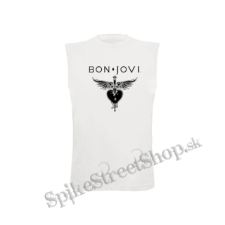 BON JOVI - White Heart - biele detské tričko bez rukávov