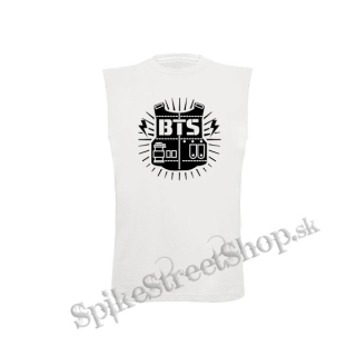 BTS - BANGTAN BOYS - Logo Design - biele detské tričko bez rukávov