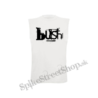 BUSH - Logo - biele detské tričko bez rukávov