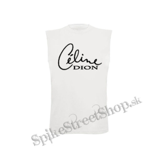 CELINE DION - Logo - biele detské tričko bez rukávov