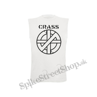 CRASS - Logo And Symbol Crest - biele detské tričko bez rukávov