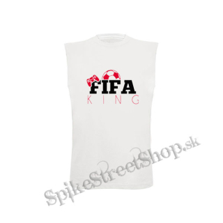 FIFA KING - biele detské tričko bez rukávov
