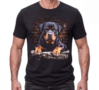 ROTVAJLER - Rottweiler Paint Poster - čierne pánske tričko