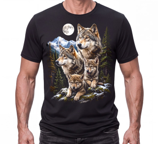 VLČIA SVORKA - VLK DRAVÝ - čierne pánske tričko