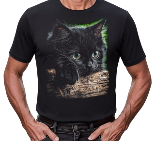 ČIERNA MAČKA - ANIMAL COLLECTION - čierne pánske tričko