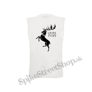 GAME OF THRONES - OURS IS THE FURY - House Baratheon - biele detské tričko bez rukávov