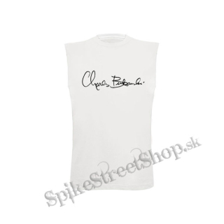 CHARLES BUKOWSKI - Logo Signature - biele detské tričko bez rukávov