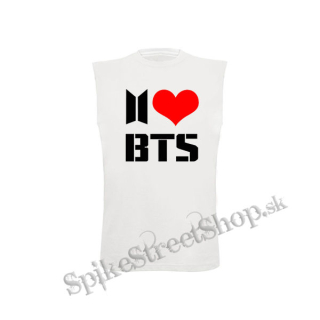 I LOVE BTS - biele detské tričko bez rukávov